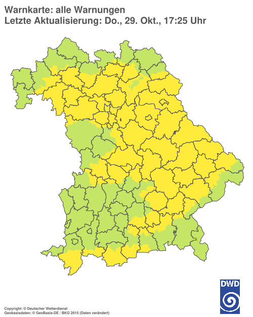 Aktuelle Warnkarte: Bayern